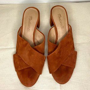Madewell Suede Heel Sandals in Rust color Sz 6.5